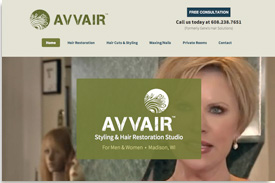 The Avvair Styling & Restoration Studio website.