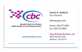 Class Biologically Clean business card.