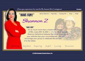 Shannon Z inactive website.