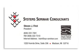 Systems Seminar Consultants, Inc. business card.