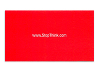 Stop Think business card back.